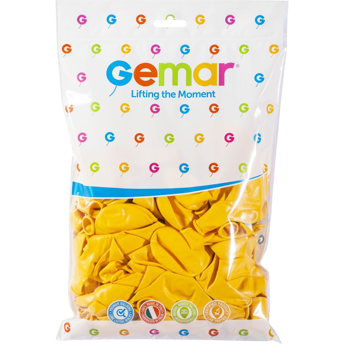Balon gumowy pastelowy 100 szt żółta 12cal Godan (G110/03)