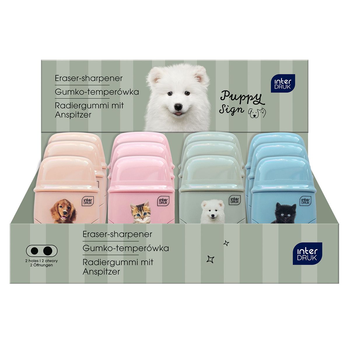 Temperówka Interdruk PUPPY SIGN podwójna mix