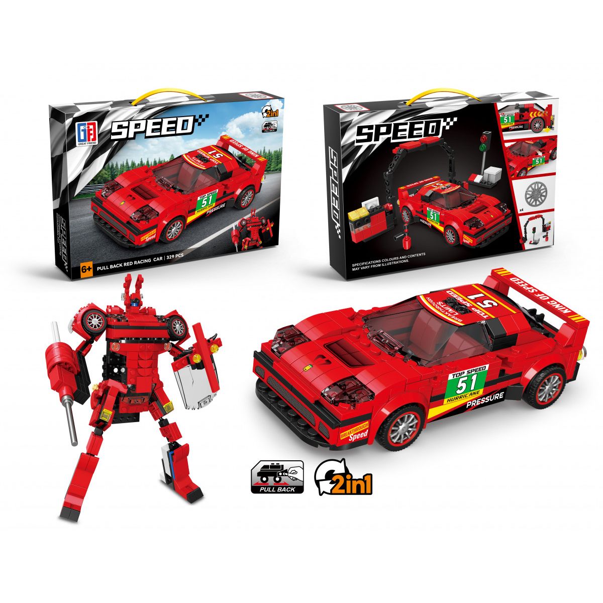 Klocki konstrukcyjne Lean auto robot 2w1 (23571)
