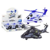 Helikopter Policyjny Biały lub Czarny Napęd Frykcyjny Światło i Dźwięk Lean (18730)