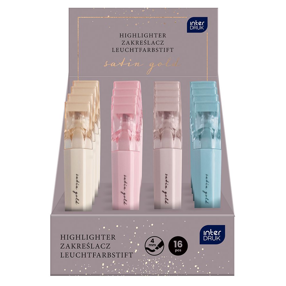 Zakreślacz Interdruk Satin Gold 16 szt mix