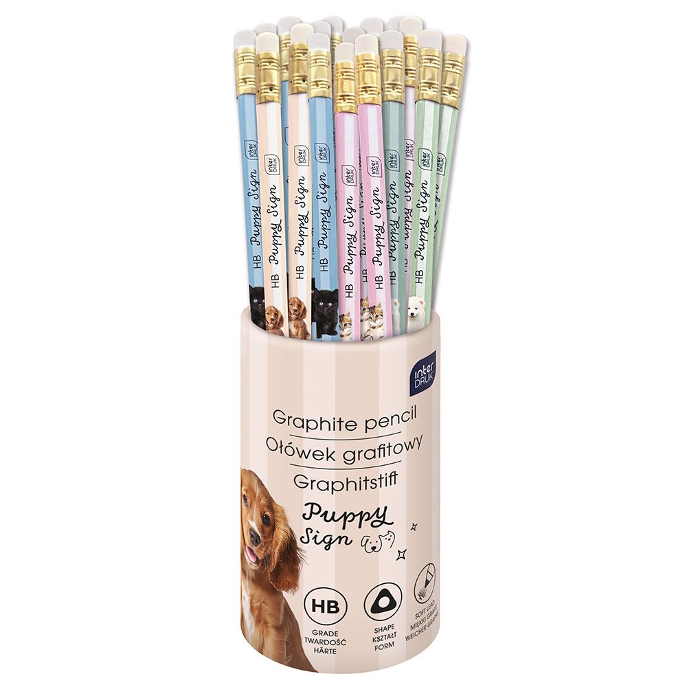 Ołówek Interdruk PUPPY SIGN HB (36szt tuba)